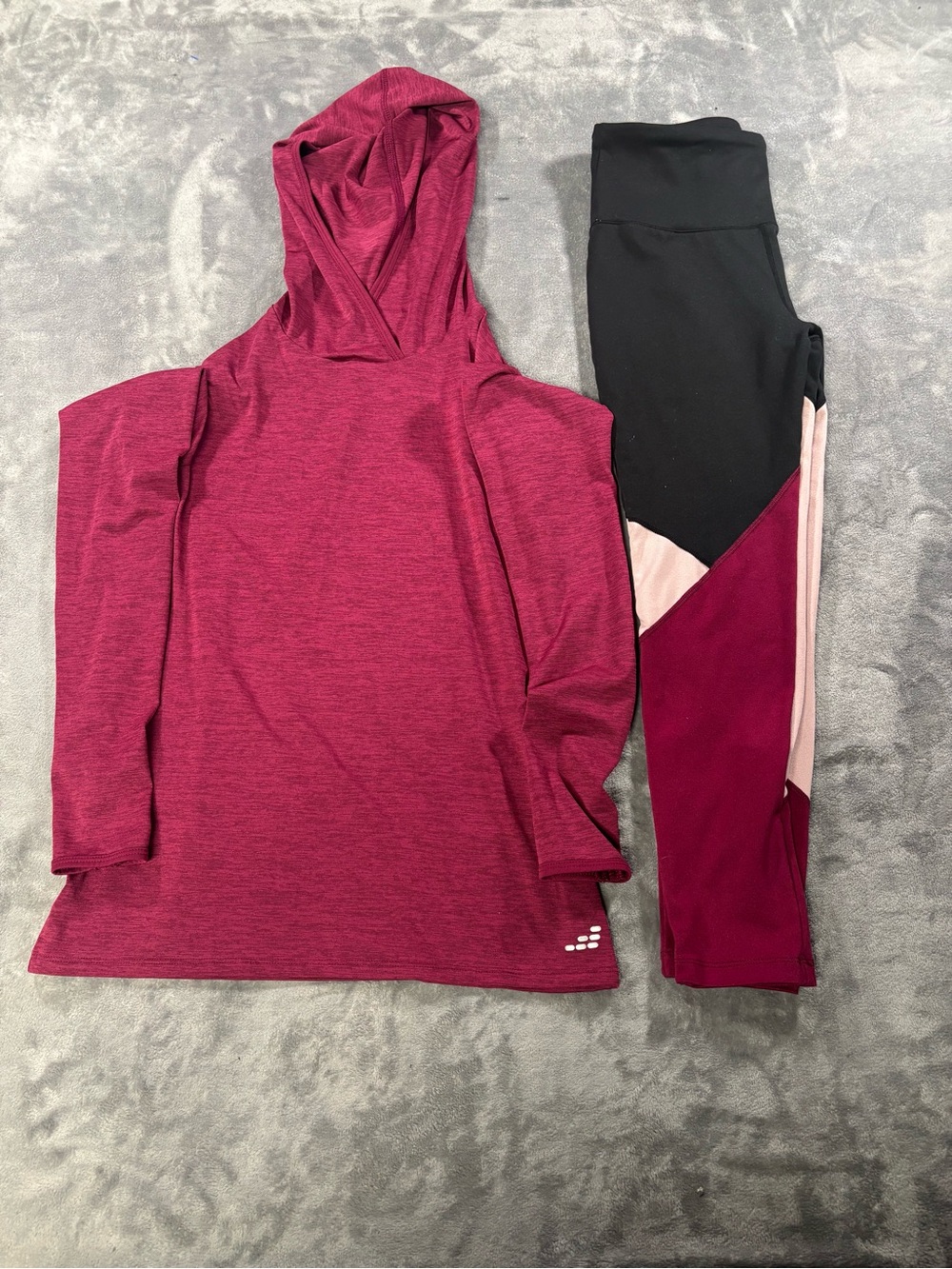 bcg Heathered Berry Hooded Active Top